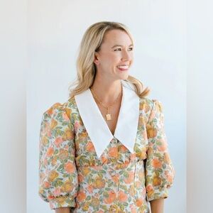 Women's Shirt Dress - moodie by Lala Collared Longsleave Floral Button Size XS